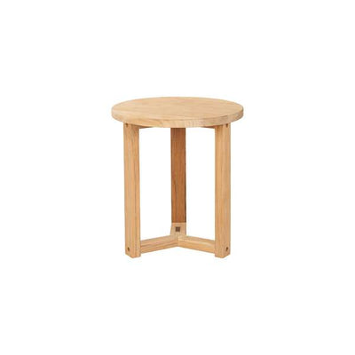 Large Round Teak Outdoor Cross Legs Nesting Side Table