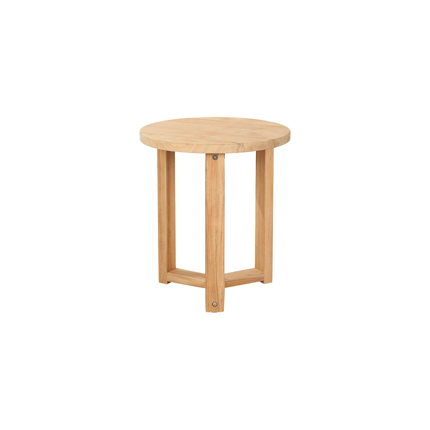 Large Round Teak Outdoor Cross Legs Nesting Side Table