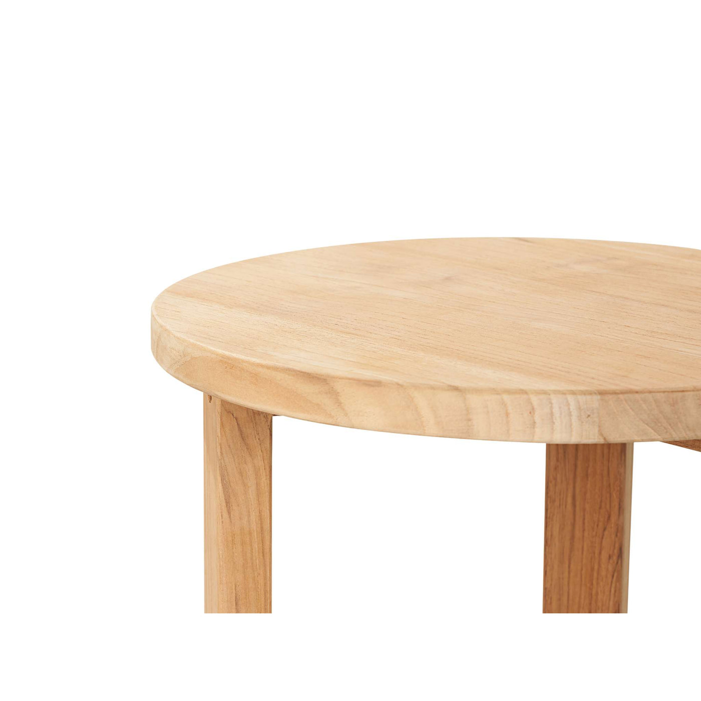 Large Round Teak Outdoor Cross Legs Nesting Side Table