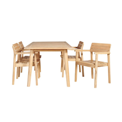 Modurn Rectangular Teak Outdoor Dining Table