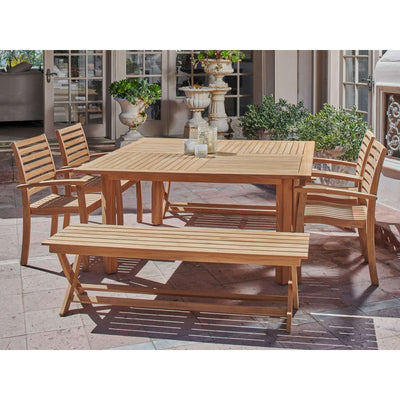 Hamilton Square Teak Outdoor Dining Table with Umbrella Hole