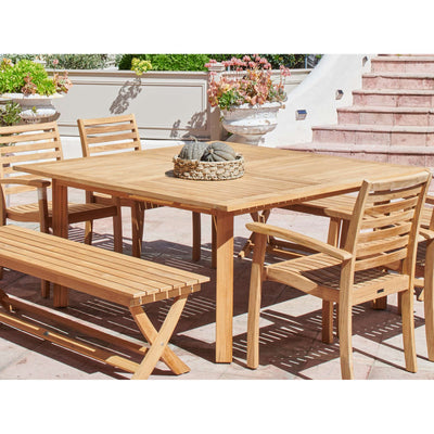 Hamilton Square Teak Outdoor Dining Table with Umbrella Hole
