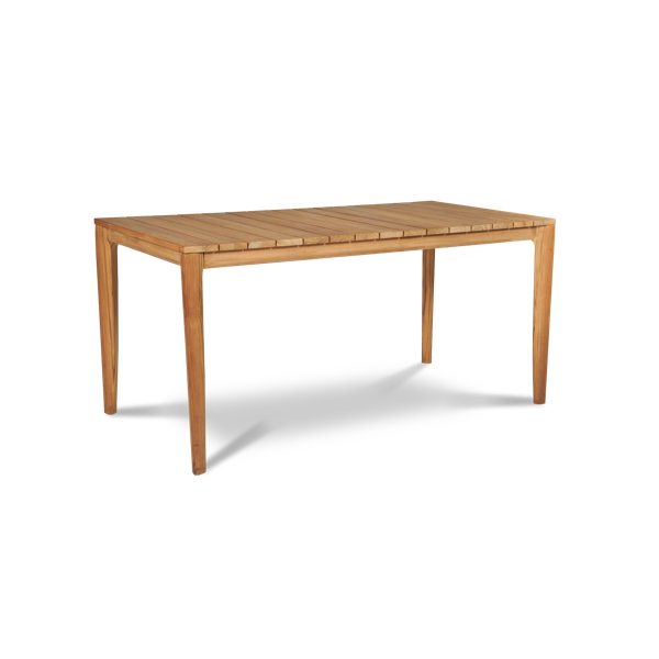 Del Ray 63-inch Rectangular Teak Outdoor Dining Table with Umbrella Hole