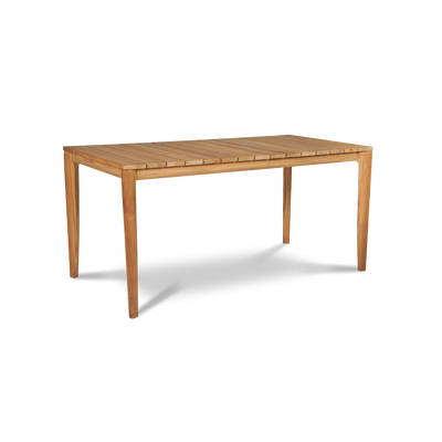 Del Ray 63-inch Rectangular Teak Outdoor Dining Table with Umbrella Hole