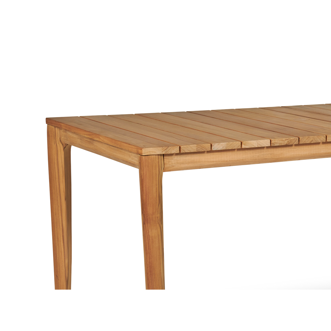 Del Ray 63-inch Rectangular Teak Outdoor Dining Table with Umbrella Hole