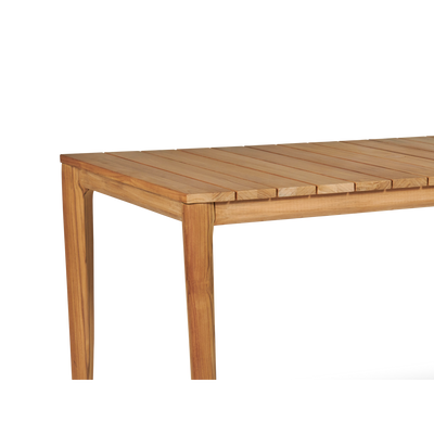 Del Ray 63-inch Rectangular Teak Outdoor Dining Table with Umbrella Hole