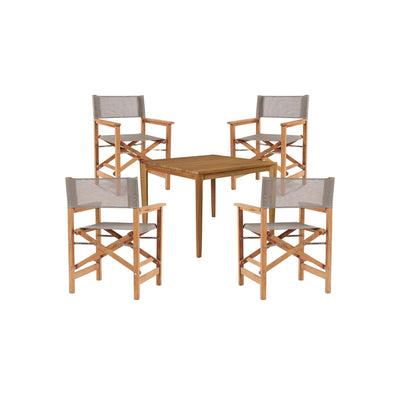 Del Ray 63-inch Rectangular Teak Outdoor Dining Table with Umbrella Hole