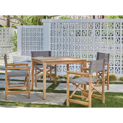 Del Ray 63-inch Rectangular Teak Outdoor Dining Table with Umbrella Hole