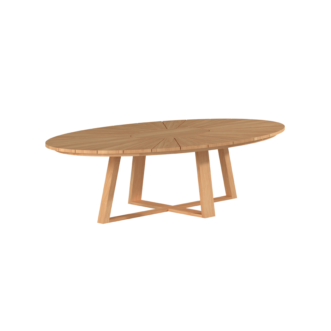 Sunburst Oval Teak Outdoor Coffee Table