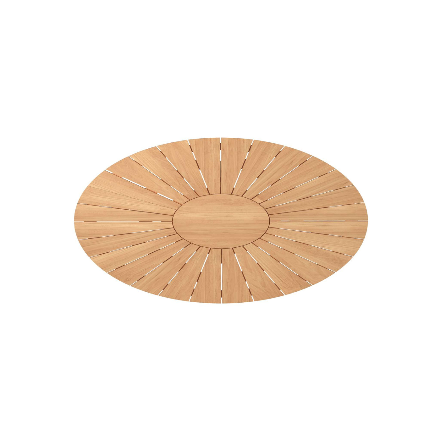 Sunburst Oval Teak Outdoor Coffee Table