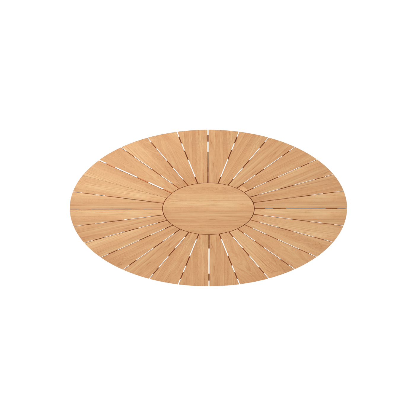 Sunburst Oval Teak Outdoor Coffee Table
