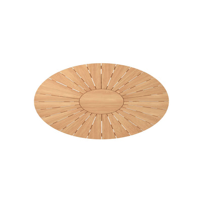 Sunburst Oval Teak Outdoor Coffee Table