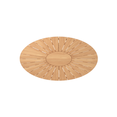 Sunburst Oval Teak Outdoor Coffee Table
