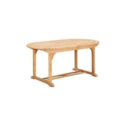 January Oval Teak Outdoor Dining Table with Double Extensions and Umbrella Hole