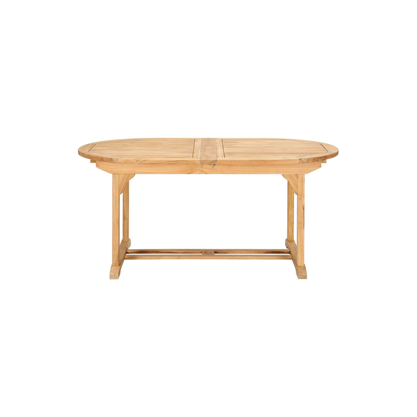 January Oval Teak Outdoor Dining Table with Double Extensions and Umbrella Hole