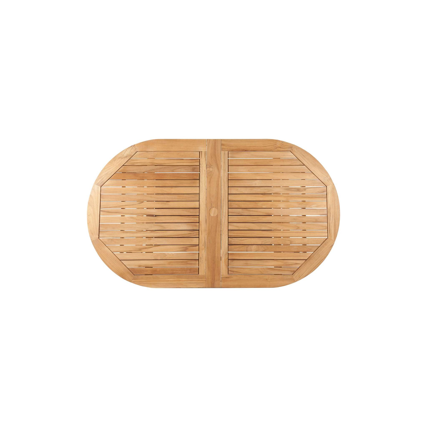 January Oval Teak Outdoor Dining Table with Double Extensions and Umbrella Hole