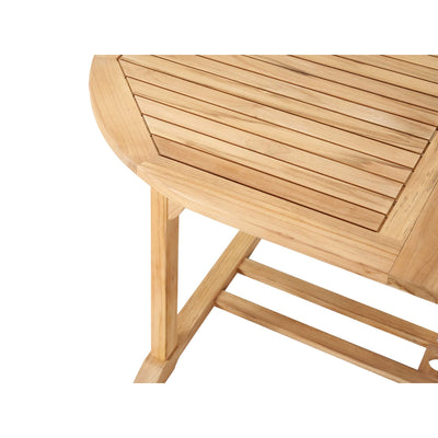 January Oval Teak Outdoor Dining Table with Double Extensions and Umbrella Hole