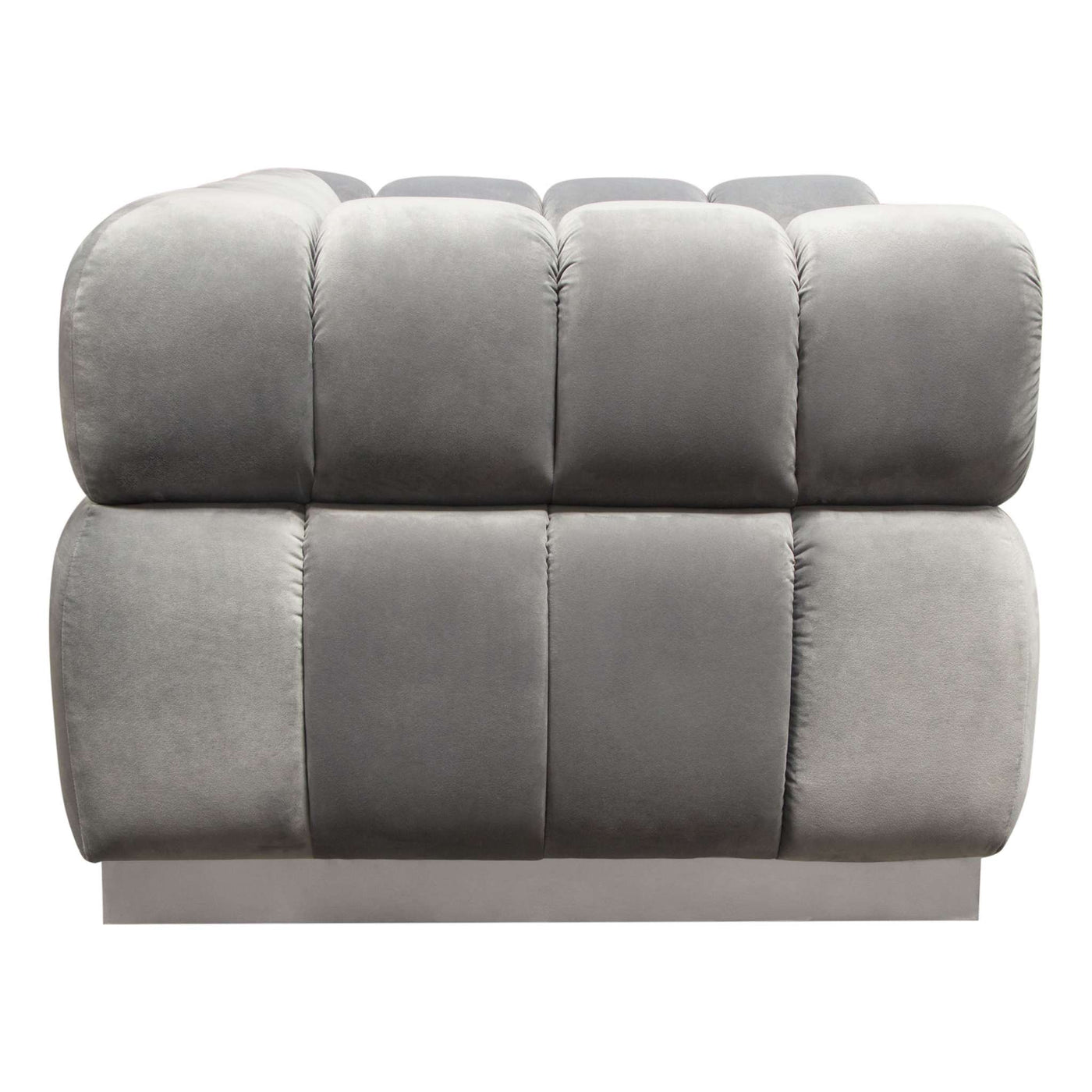 Image Low Profile Chair in Velvet w/ Brushed Silver Base by Diamond Sofa