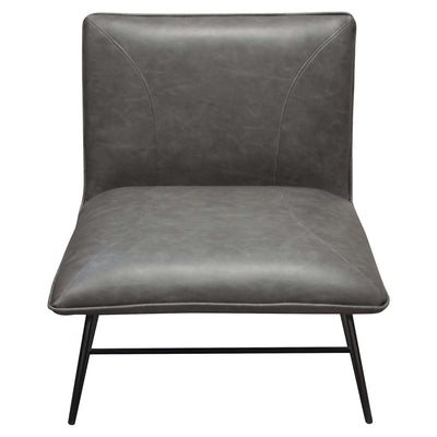 Jordan Armless Accent Chair in Leatherette with Black Metal Base by Diamond Sofa