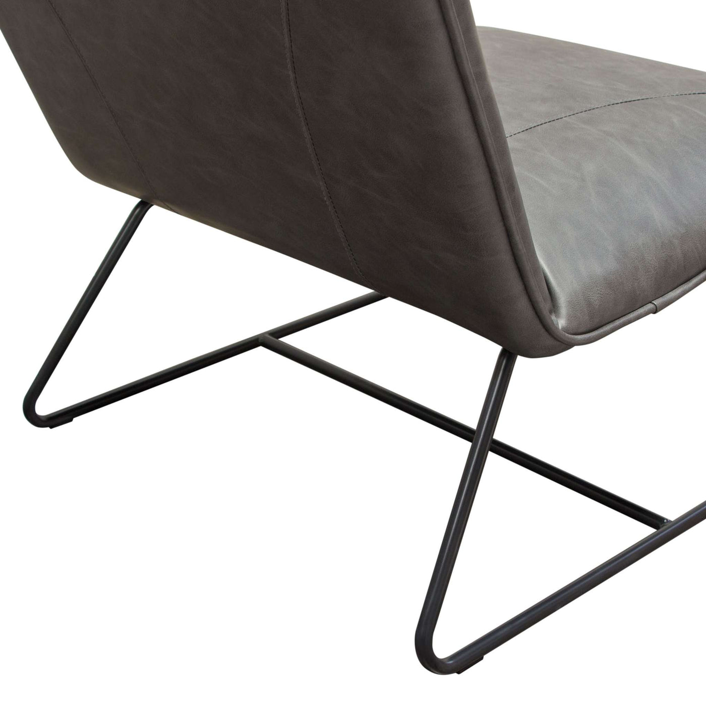 Jordan Armless Accent Chair in Leatherette with Black Metal Base by Diamond Sofa