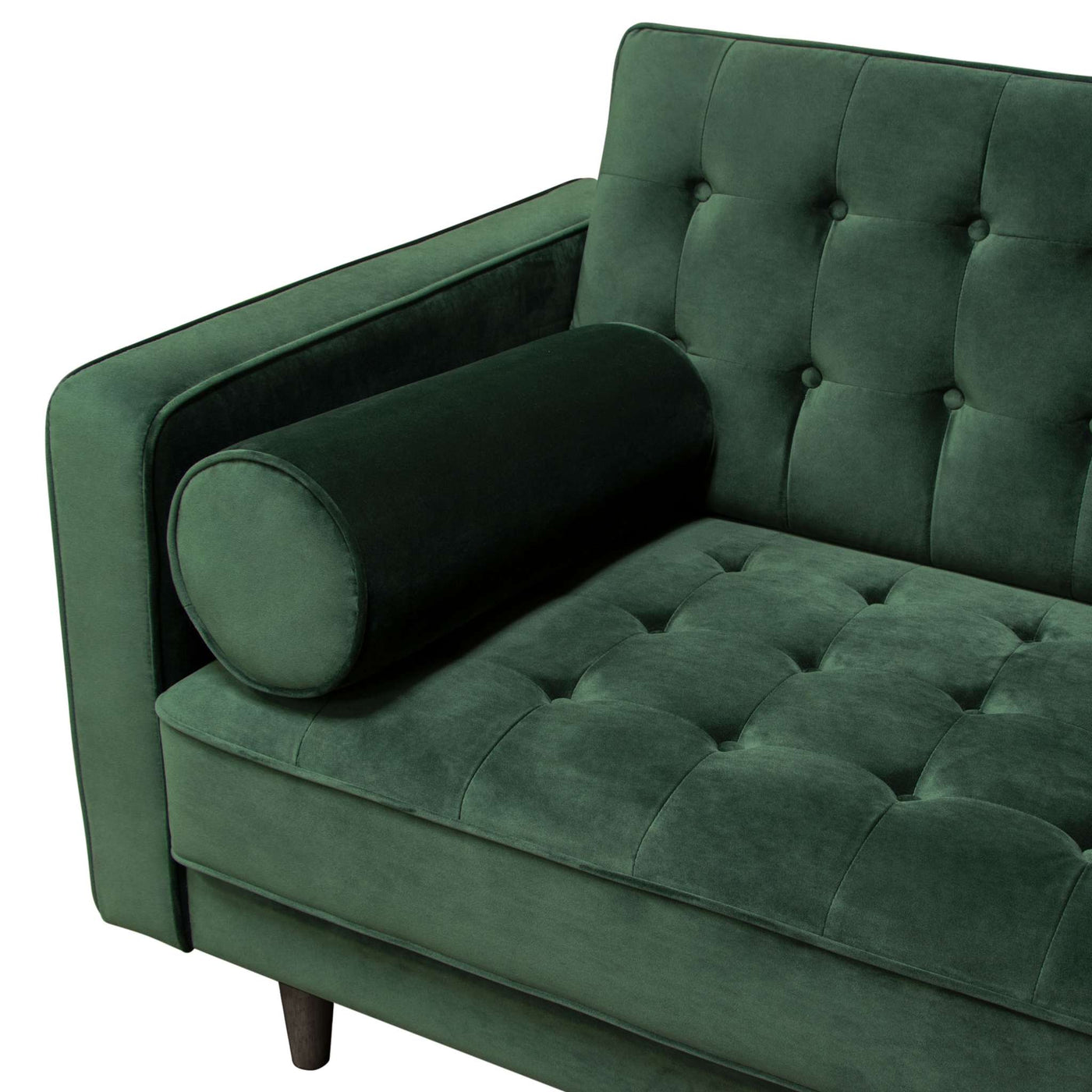 Juniper Tufted Sofa in Velvet with (2) Bolster Pillows by Diamond Sofa