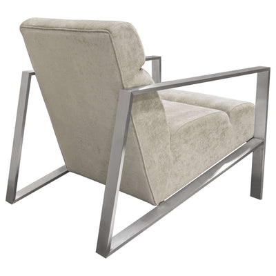 La Brea Accent Chair in Champagne Fabric with Brushed Stainless Steel Frame by Diamond Sofa