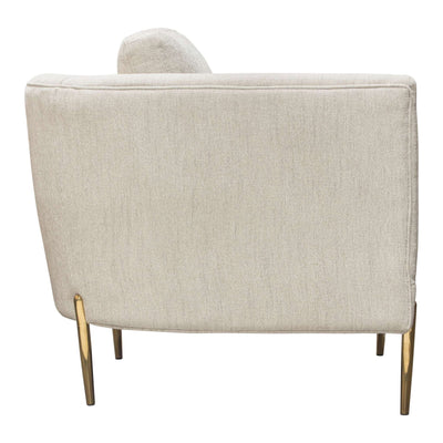 Lane Chair in Light Cream Fabric with Gold Metal Legs by Diamond Sofa