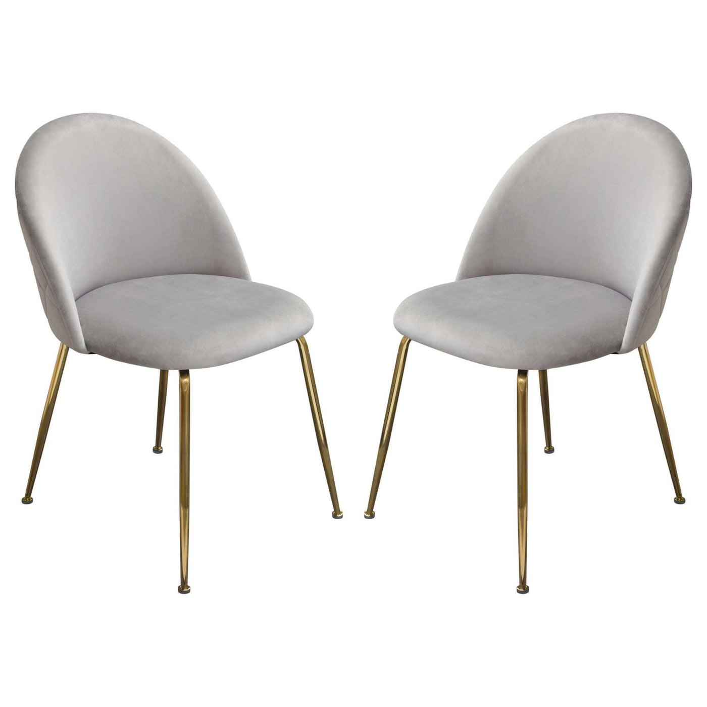 Lilly Set of (2) Chairs in Velvet w/ Brushed Gold Metal Legs by Diamond Sofa
