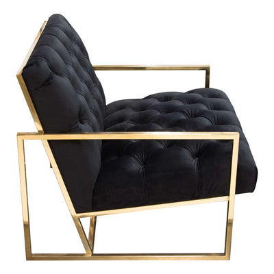 Luxe Accent Chair in Textured Fabric with Black Powder Coat Frame by Diamond Sofa