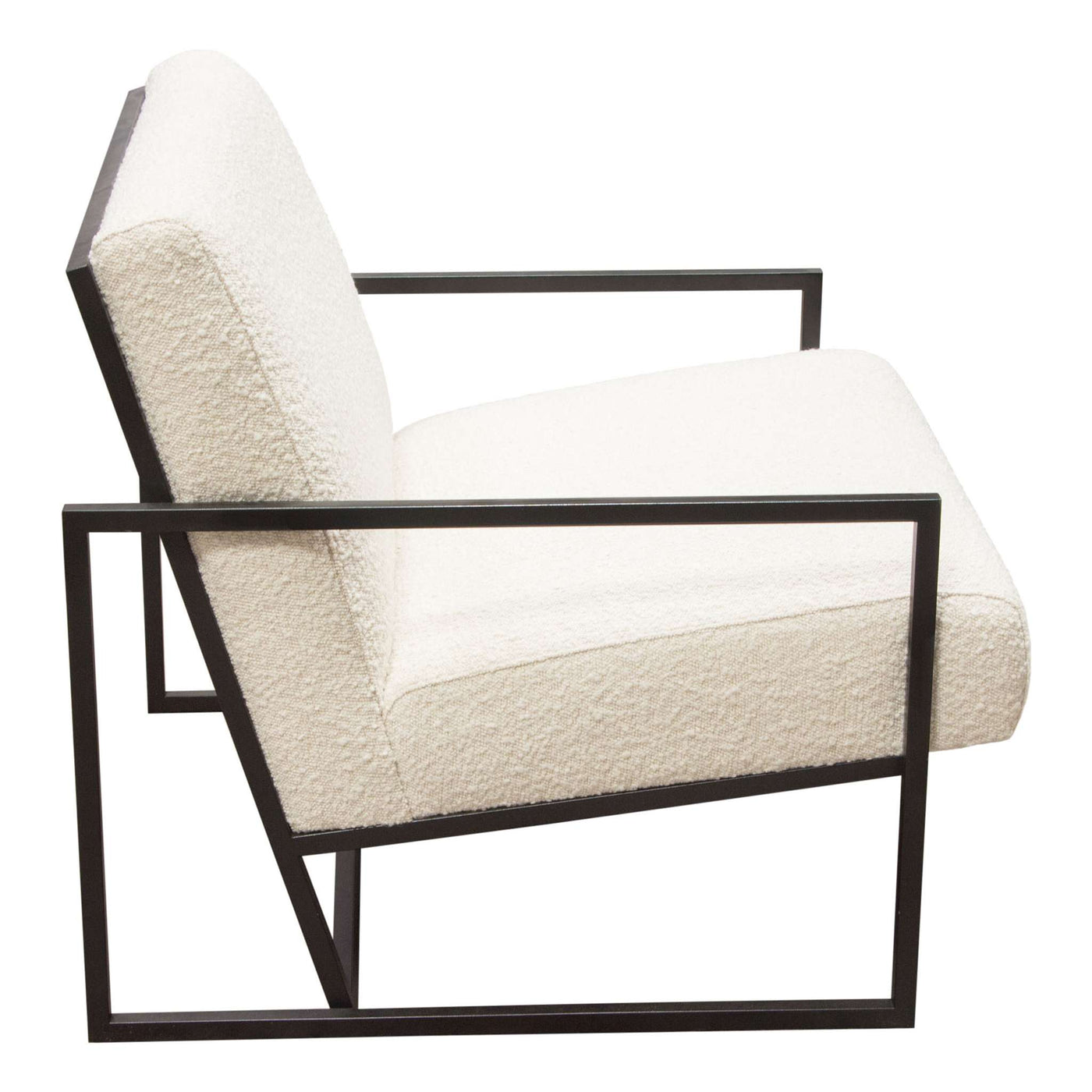 Luxe Accent Chair in Textured Fabric with Black Powder Coat Frame by Diamond Sofa