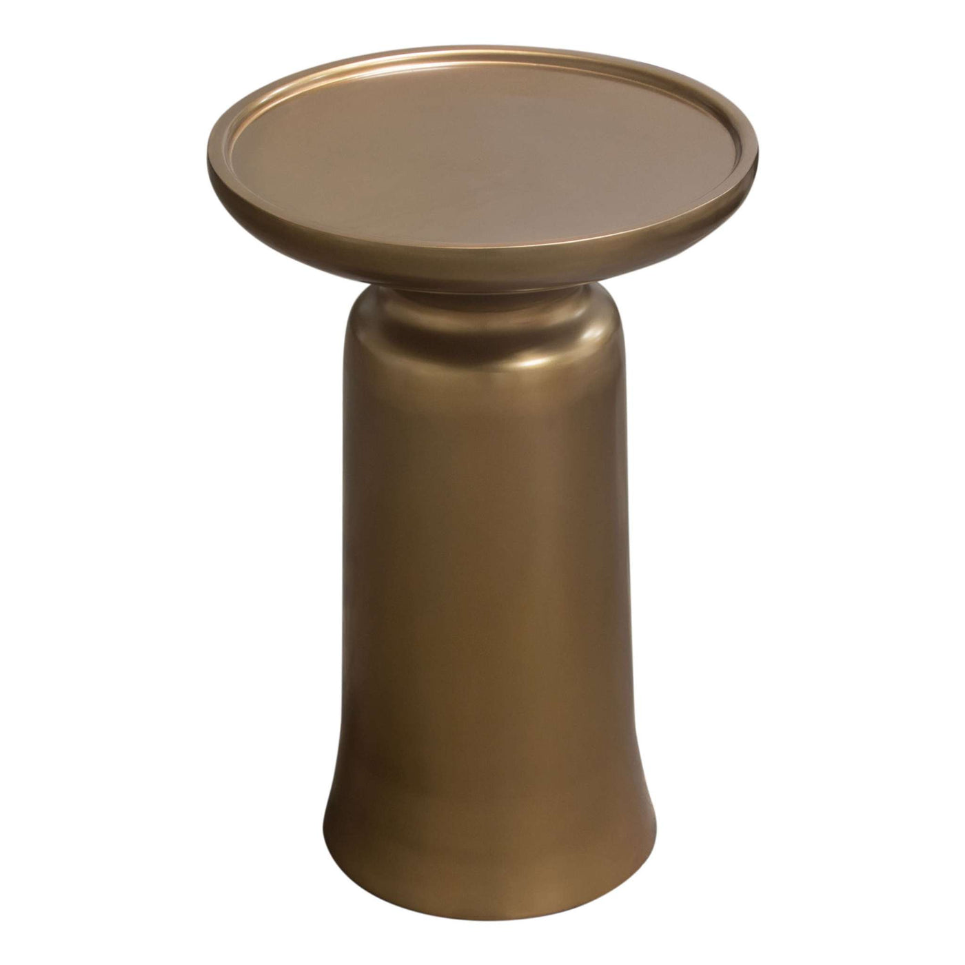 Mesa Round Pedestal Accent Table w/ Casted Aluminum Base in Gold Finish by Diamond Sofa