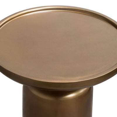 Mesa Round Pedestal Accent Table w/ Casted Aluminum Base in Gold Finish by Diamond Sofa