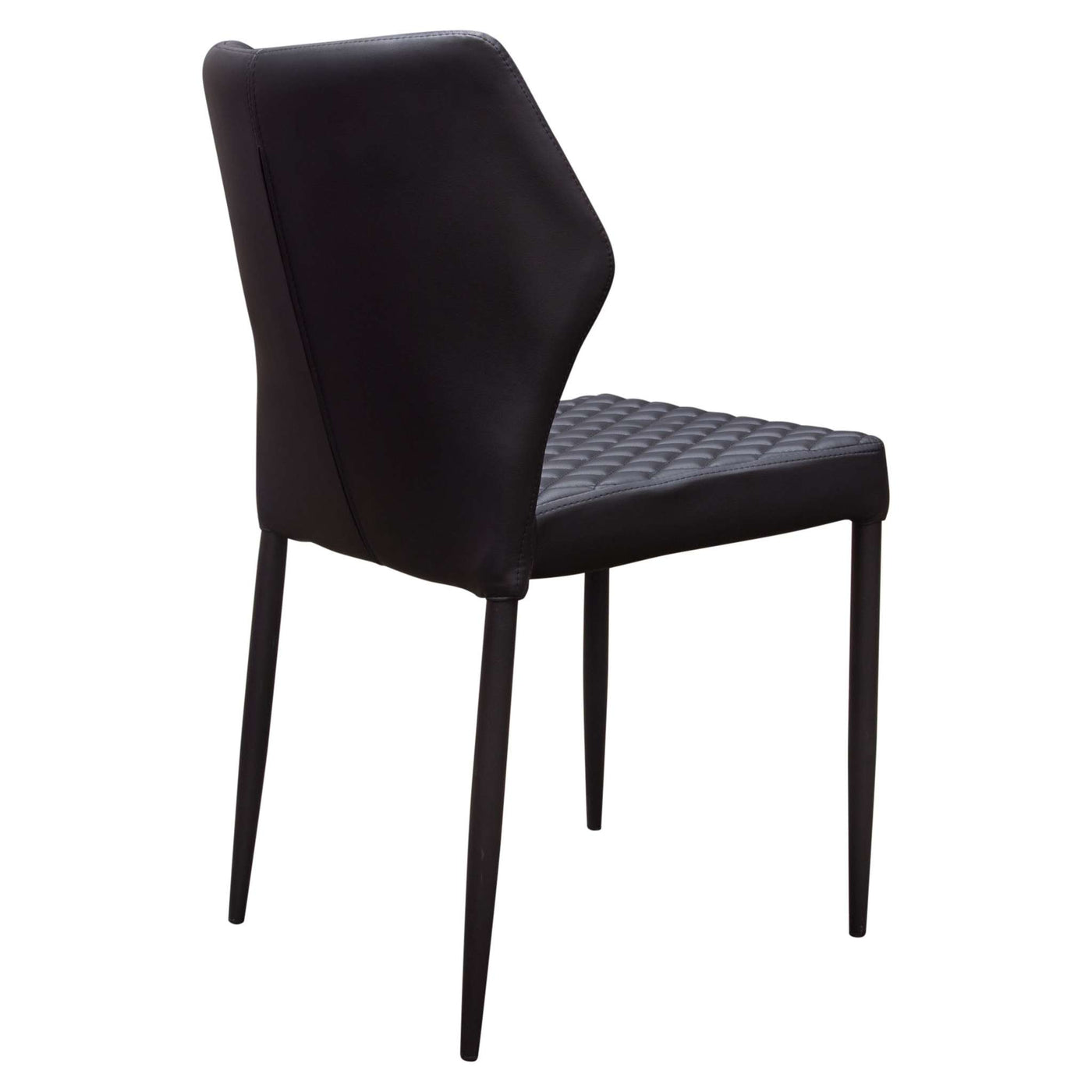 Milo 4-Pack Dining Chairs in Diamond Tufted Leatherette with Black Powder Coat Legs by Diamond Sofa