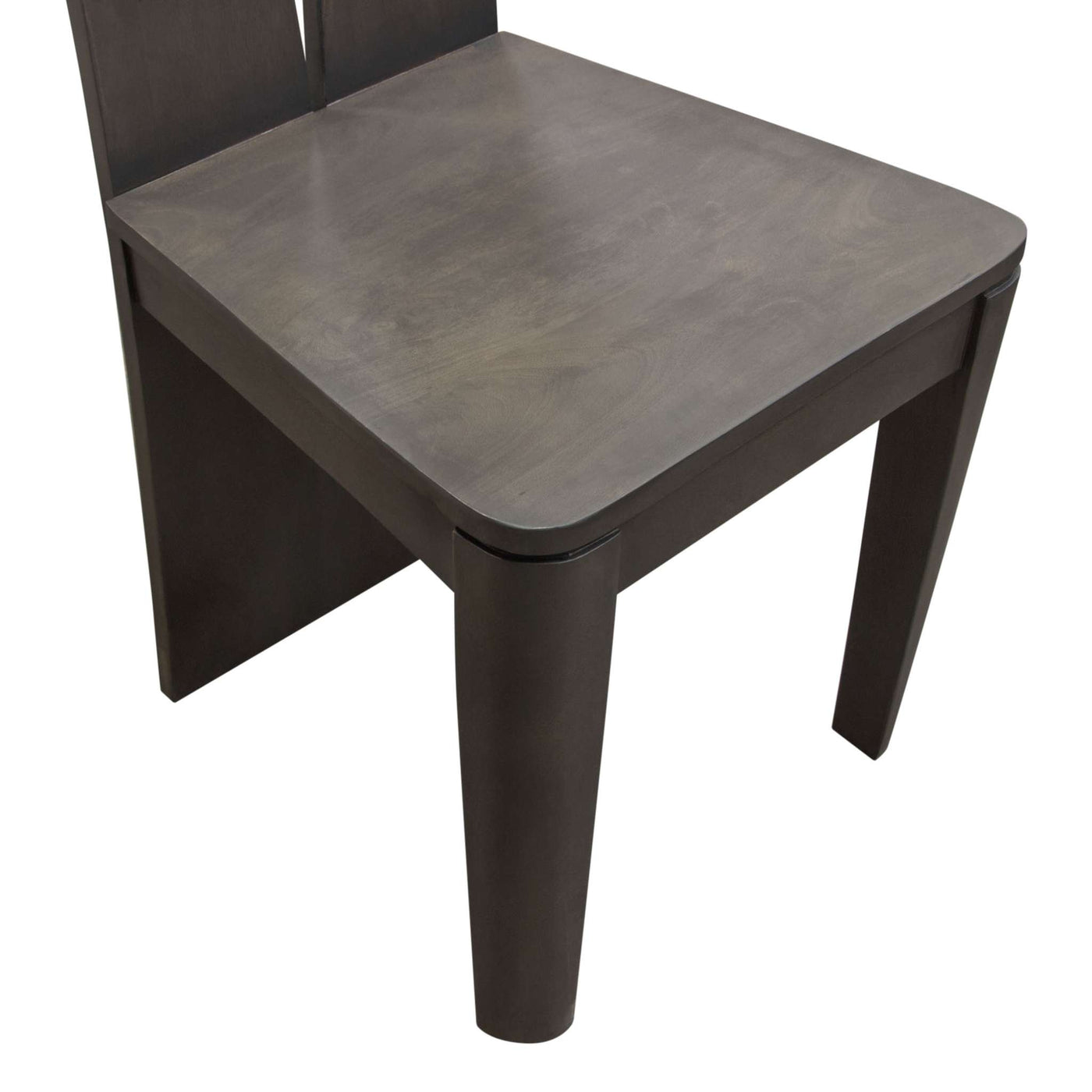 Motion 2-Pack Solid Mango Wood Dining Chair in Smoke Grey Finish w/ Silver Metal Inlay by Diamond Sofa