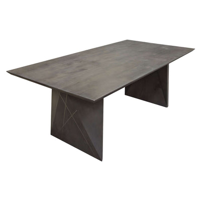 Motion Solid Mango Wood Dining Table in Smoke Grey Finish w/ Silver Metal Inlay by Diamond Sofa