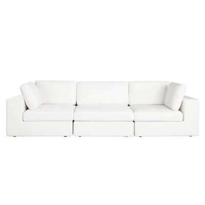Muse Sofa in Mist White Performance Fabric w/ (4) Black Accent Pillows by Diamond Sofa