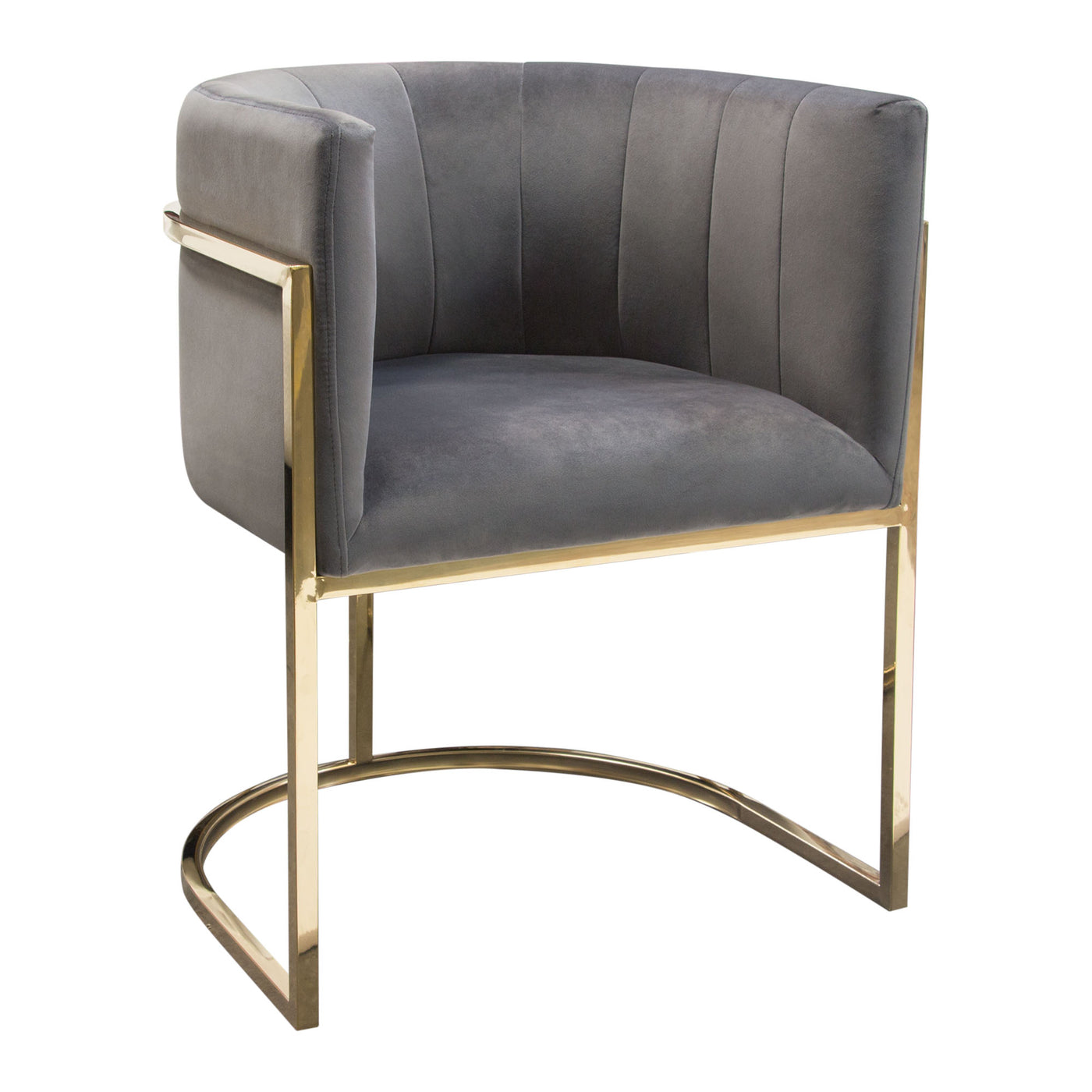 Pandora Chair in Velvet with Polished Gold Frame by Diamond Sofa