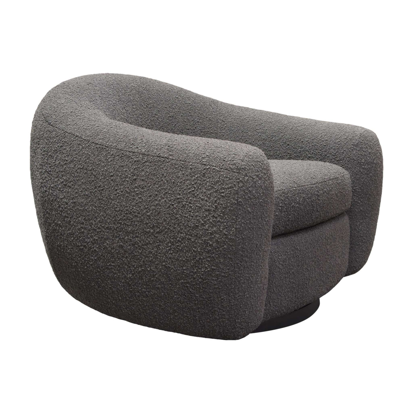 Pascal Swivel Chair in Boucle Textured Fabric w/ Contoured Arms & Back by Diamond Sofa