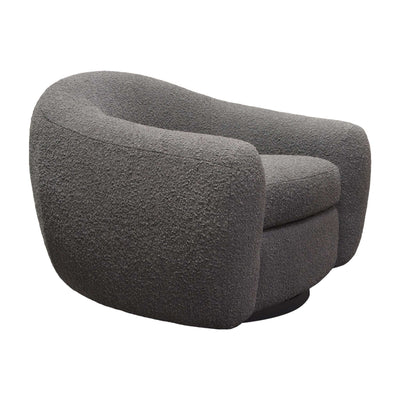 Pascal Swivel Chair in Boucle Textured Fabric w/ Contoured Arms & Back by Diamond Sofa