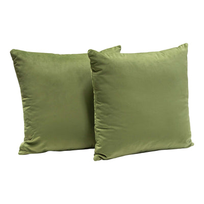 Set of (2) 16" Square Accent Pillows in Rust Orange Velvet by Diamond Sofa