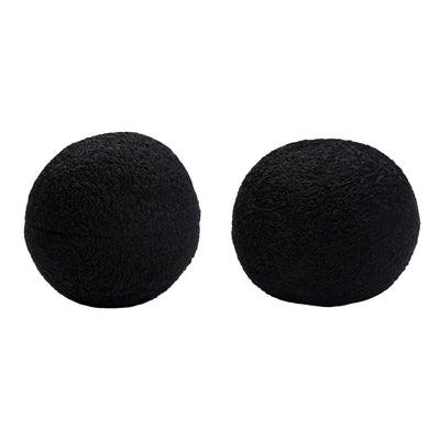 Set of (2) 10" Round Accent Pillows in Faux Sheepskin by Diamond Sofa