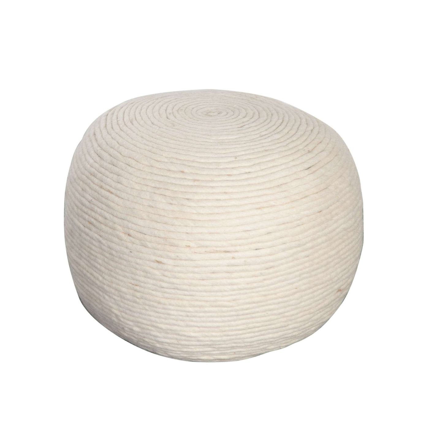Round Accent Stool in Natural Jute Fiber w/ Wood Legs by Diamond Sofa
