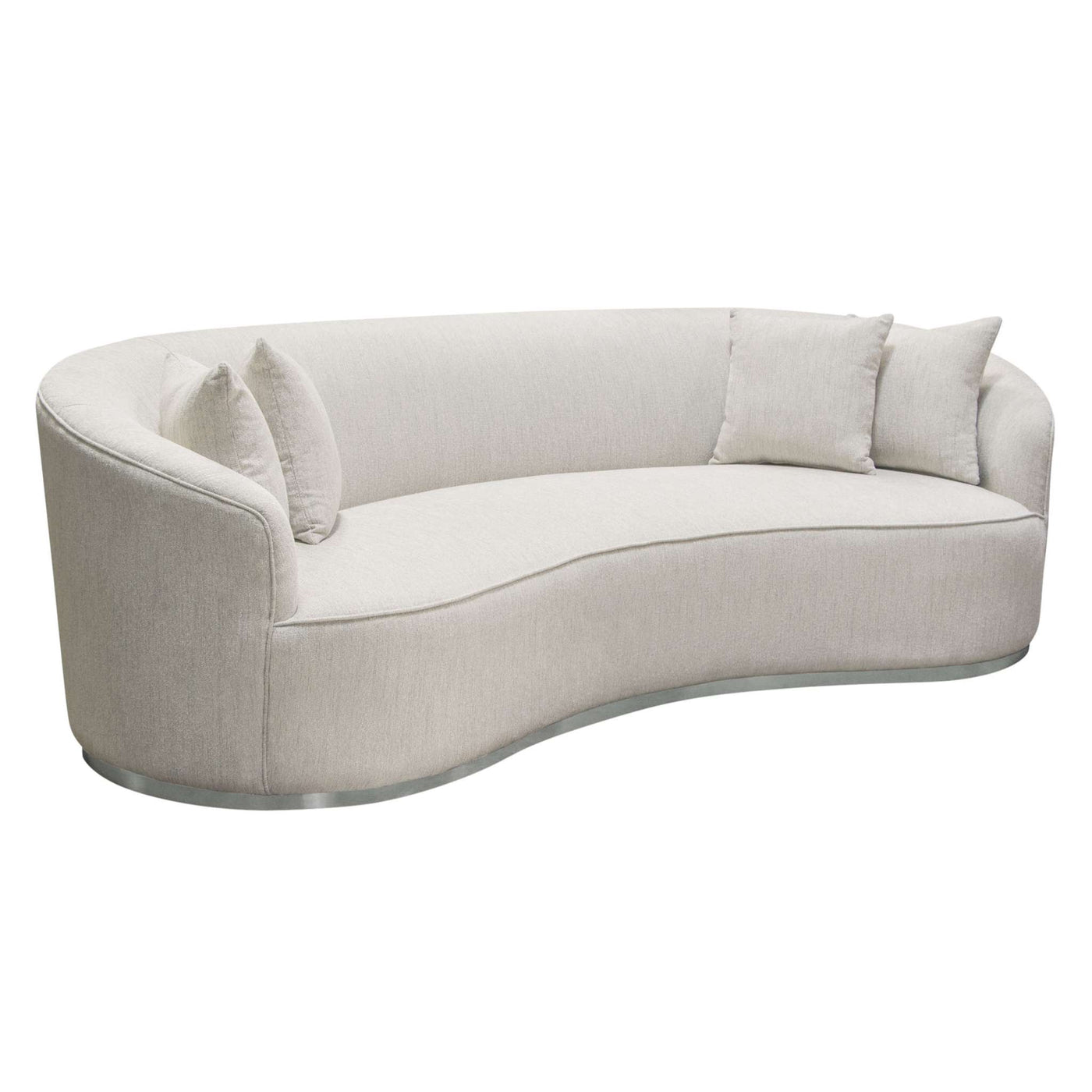 Raven Sofa in Fabric w/ Brushed Silver Accent Trim by Diamond Sofa