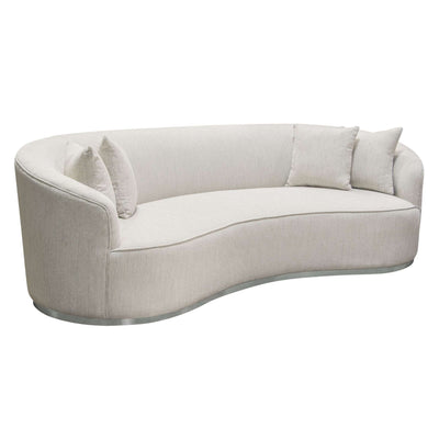 Raven Sofa in Fabric w/ Brushed Silver Accent Trim by Diamond Sofa