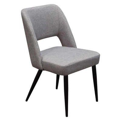 Set of (2) Reveal Dining Chairs in Grey Fabric w/ Black Powder Coat Metal Leg by Diamond Sofa