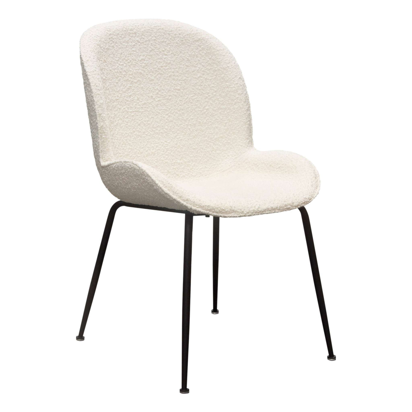 Session 2-Pack Dining Chair in Ivory Boucle w/ Black Powder Coat Metal Leg by Diamond Sofa