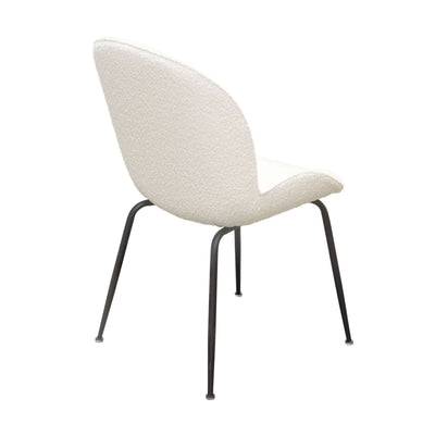 Session 2-Pack Dining Chair in Ivory Boucle w/ Black Powder Coat Metal Leg by Diamond Sofa