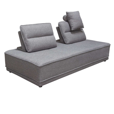 Slate 2PC Lounge Seating Platforms with Moveable Backrest Supports in Grey Polyester Fabric by Diamond Sofa