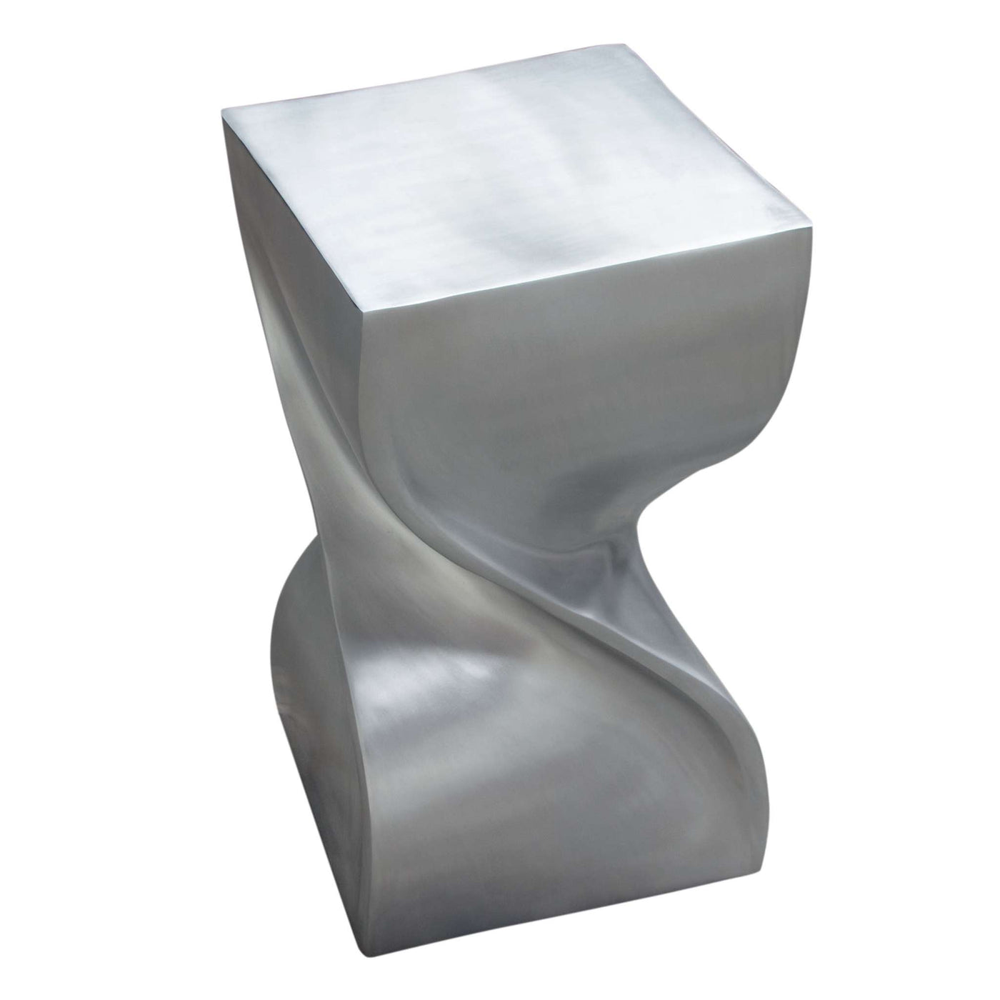 Spire Square Accent Table in Casted Aluminum in Nickel Finish by Diamond Sofa
