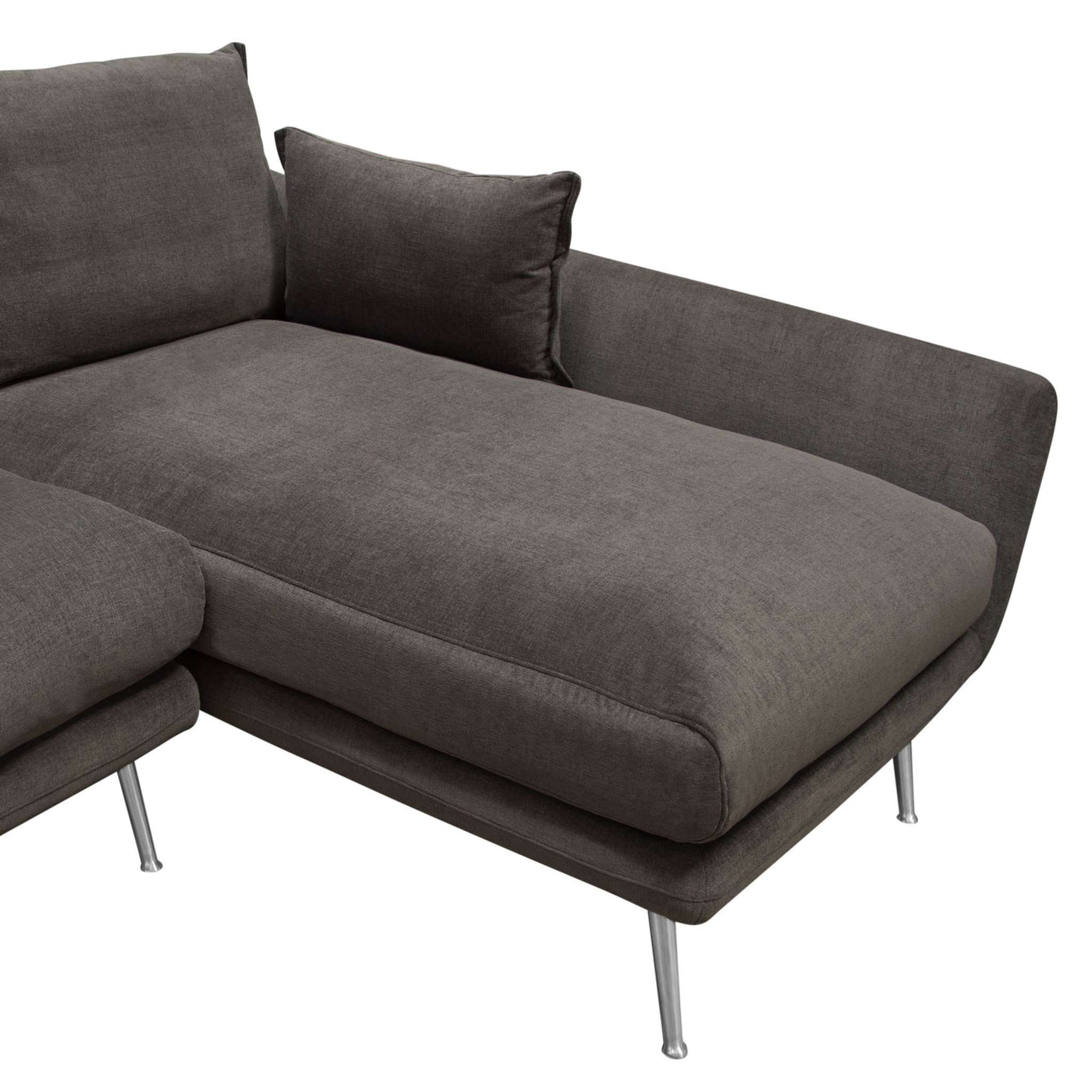 Vantage RF 2PC Sectional in Fabric w/ Brushed Metal Legs by Diamond Sofa